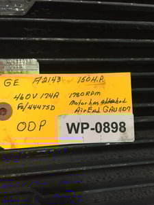 150 HP 1780 RPM General Electric, Frame 444TSD, 460 Volts WP898