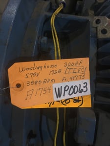 200 HP 3580 RPM Westinghouse, Frame 447TS, 575 Volts WP63