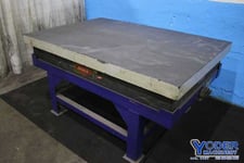 Granite table on stand, Rahn, 72" L x 48" W x 10" thickness, charcoal color, #76220