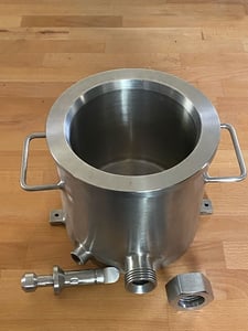 .5 gallon Charles Ross #DPM-1/2-GAL, mix can or tank only, w/ optional discharge press for Charles Ross & Son