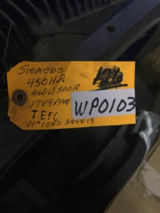 450 HP 1789 RPM Siemens, 1LA8, 460 Volts 1080-2848-19 Atlas Copco, WP103