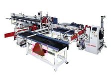 Cam-Wood #IAT-620-100HX, Medium Production Finger Jointer, 24" width x 31.5" L belt conveyor, 1/2 HP, 6"