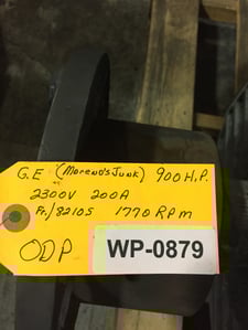 900 HP 1770 RPM General Electric, Frame 8210S, 2300 Volts WP879