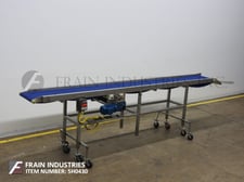 18" wide x 14.1' long, Stainless Steel table top conveyor, Intralox belt, 1 HP drive