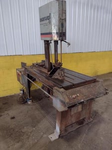 18" x 22" Marvel #Series-8-Mark-II, vertical band saw, 14' 6" x 1" blade, 50-450 FPM, 6" manual vise, e-stop
