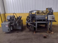Mitchell, 4 die in line tubular conveyor roll shaft end forming machine, 25000 lb.