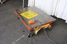 6000 lb. Presto #XL36-60, scissor lift table, 24" x 48", 53" raised height, 1 HP, 1999, #66912