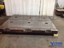 T-slotted table, 84" L x 74-1/2"W x 5-1/2"thickness, 5 T-slots, leveling screws, #65296