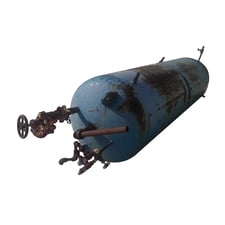 500 gallon RVS, Vertical Ammonia Receiver, 36" diameter x 114" L tank, 250 psi, 1999