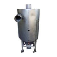 60 gallon Stainless Steel Cyclone Tank with Airlock, 2' inside diameter x 2' 8" straight wall, 1' 5" width x