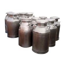 Image for 10 gallon Buhl and Firestone, Stainless Steel Milk Tanks, 1' 1" diameter x 18" H straight wall