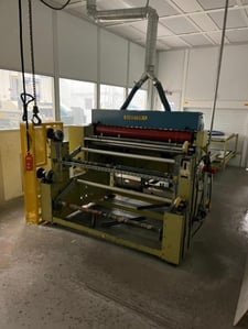 60" Sheeter, Rosenthal, 6' rolling conveyor, 6' slide conveyor