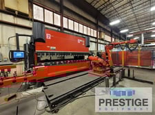 220 Ton, Amada #HG2204RH, 8-Axis CNC, 14' overall, 6-Axis Yaskawa robotic manipulator,part handling fixtures