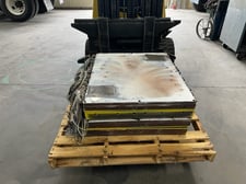 36" x 30" x 3" Electric heated platen, 12 strip heaters, 1.5" wide
