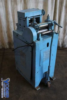 8" x .062" Littell #308-5PD, stock straightener, 5-rolls, 10-30 FPM, s/n 76974-68, #75703