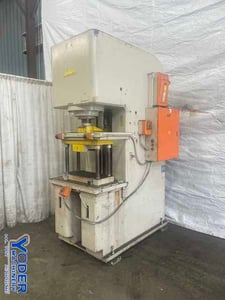 75 Ton, Denison #OA75C492ED62, hydraulic C-frame press, 15" stroke, 30" daylight, 13" throat, #76685