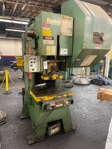 55 Ton, Rousselle #G1-55, single crank gap frame press, 4" stroke, 12-1/2" Shut Height, air clutch, 1995