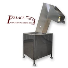 12" wide, Palace Packaging Machines, Inc. #H-15, Stainless Steel Sanitary Bottle Hopper Conveyor, 44.5" x 28"