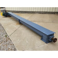 8" diameter x 17' long, U-trough Industrial Screw Auger Conveyor, 4 diameter full length shaft w/1/4" thick