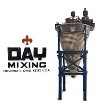 80 cu.ft. J H Day, Stainless Steel Jacketed Nauta Cone Mixer, 80" diameter x 108" H tapering, 10" bottom