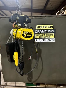 2 Ton, Budgit Electric Chain Hoist, Volts 460/230 Phase 3, (10 in Stock)