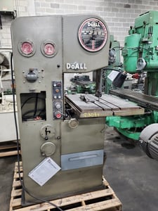 16" x 12" DoAll #1612-3, vertical band saw, 26-1/2" x33-1/2" table, table tilts, 3 HP, 1968