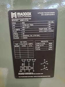 500 KVA 13750GY/7940 Primary, 480Y/277 Secondary, 3 phase, Padmount Transformer, Ready To Ship