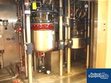 42.27 gallon R & M Italia, 160 liter, glass reactor train, removable dish top, dish bottom, 150 psi