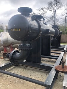 1250 sq.ft., 500 psi shell, 480 psi tube, Ohmstede, 316LSS, 36" shell diameter x 10' 0" F/F. Shell: 500 psi @