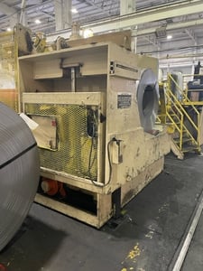 50000 lb. Stamco, L type coil car, 72" entry/60" exit, hydraulic lift & traverse, control panel, 1992