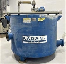 Kadeant #AES4015, gravity strainer, 6' tub diameter, 1 HP Reliance AC motor, 1725 RPM