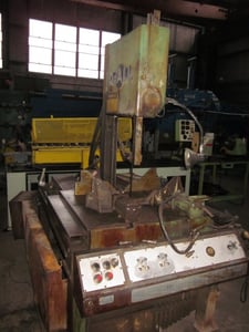 DoAll #TF-1421H, vertical band saw, 13-1/4" round, 38" work table height, tilt frame, hydraulic vise, 1987