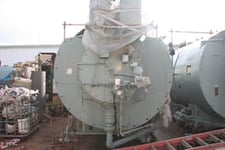 800 HP York-Shipley, 150 psi, gas/#2 oil, firetube boiler, IRI, ASME Code, York Shipley Gas oil fired forced