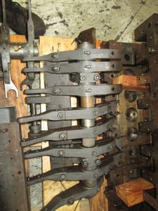 U.S. Baird #325, transfer press, stripper fork system, 8 forks on rack, back mounting