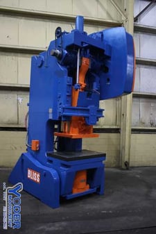 110 Ton, Bliss #C110, OBI press, 6" stroke, 17" Shut Height, 4" ram adjustment, 10 HP, 30-60 SPM, #75478