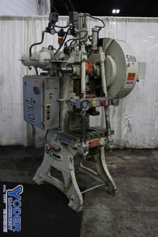 28 Ton, Walsh #28, flywheel OBI press, 2-1/2" stroke, 7-1/4" Shut Height, air clutch & brake, #75616