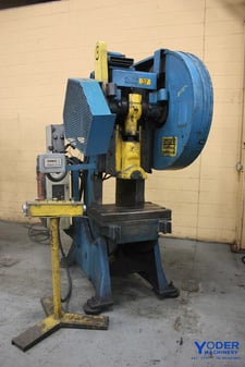 45 Ton, Danly, OBI press, 3" stroke, 12" Shut Height, 28" x18" bed, air clutch & brake, 5 HP, #65607