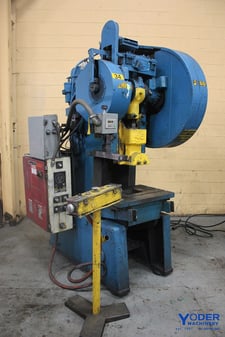 45 Ton, Danly, OBI press, 3" stroke, 11-1/2" Shut Height, 29" x20" bed, air clutch & brake, 5 HP, #65608