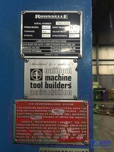55 Ton, Rousselle #B1-55, OBI press, 3" stroke, 21" Shut Height, air clutch & brake, 1991, #65881