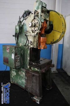 35 Ton, Danly #35, OBI flywheel press, 4" stroke, 12-1/2" Shut Height, air clutch & brake, 5 HP, #75432