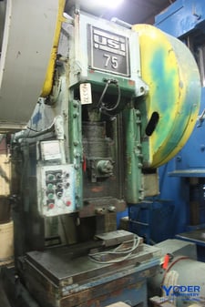 75 Ton, Clearing, OBI press, 24" x 36" bed, air clutch & brake, #15592