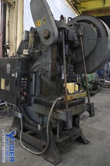90 Ton, V & O, OBI flywheel press, 4" stroke, 15" Shut Height, air clutch & brake, 70 SPM, #76359