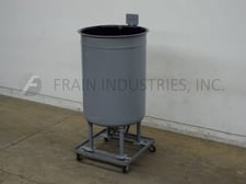 200 gallon Stainless Steel glass lined tank, 35" dia. x 48" straight wall, dish bottom, mounted on painted