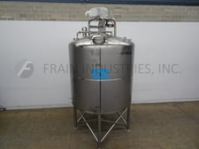 3000 gallon DCI, Stainless Steel jacketed process tank, 96" dia. x 120" deep, 89" straight wall, flip up