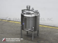 75 gallon Feldmeier, 316 Stainless Steel single wall tank, 30" dia. x 28" deep, 24" straight wall, flip