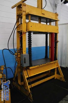 5 Ton, Hydraulic die tryout press, 4-post, 34" stroke, 54" x24" bed, single lever, 10 HP, #75295