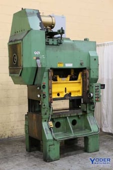 45 Ton, L & J #EM45, straight side double crank press, 2-1/2" stroke, 10-1/2" Shut Height, air clutch &