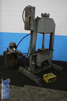 50 Ton, Custom, H-frame hydraulic shop press, 15" stroke, 44" x10" bed, 5 HP, #75140