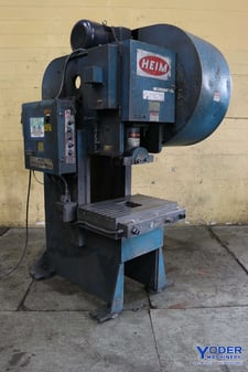 70 Ton, Heim #7GA Flywheel, gap frame single crank press, 3" stroke, air clutch, 1986, #73274