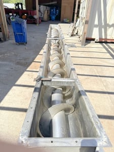 16" diameter x 20' long, Stainless Steel screw auger conveyor, 29" tall, 17" wide trough